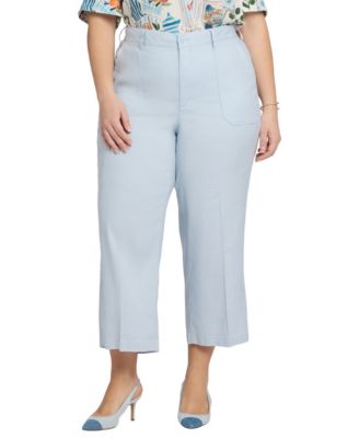 Plus Size Cropped Wide-Leg High-Waisted Pants