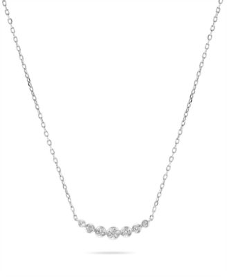 Round Diamond Cable Chain Pendant Necklace (1/4 ct. t.w.) in 14k White or Yellow Gold