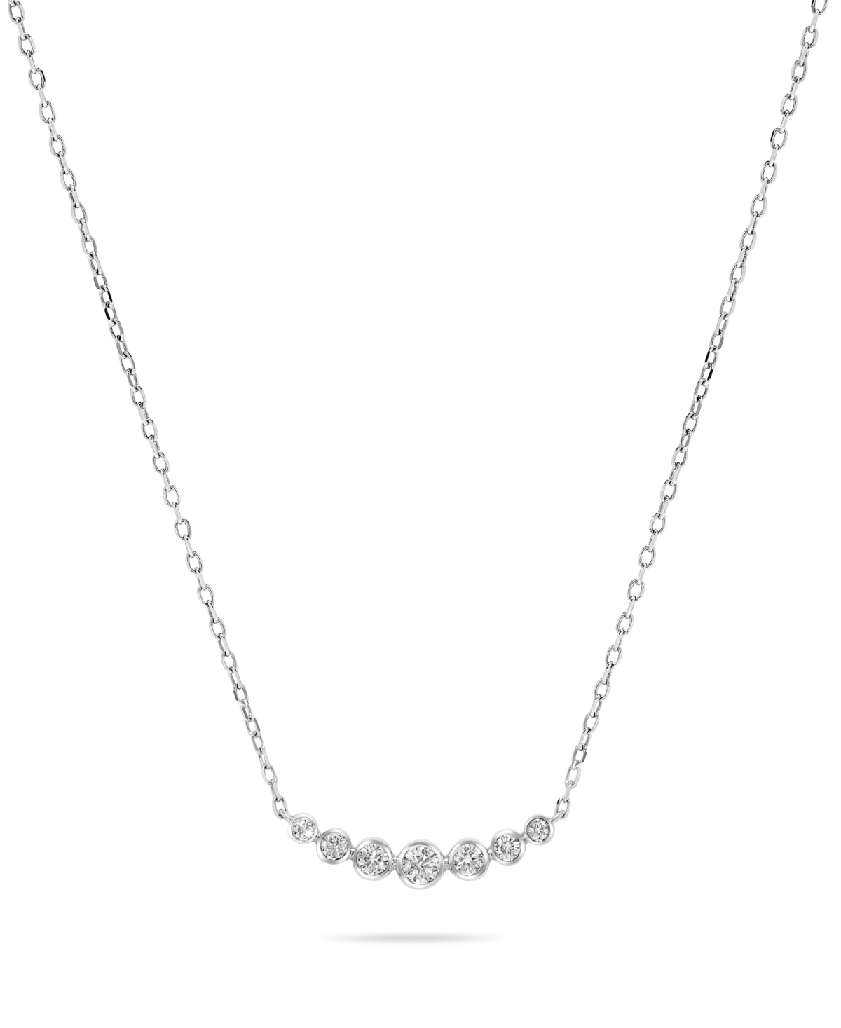 Round Diamond Cable Chain Pendant Necklace (1/4 ct. t.w.) in 14k White Gold - White Gold