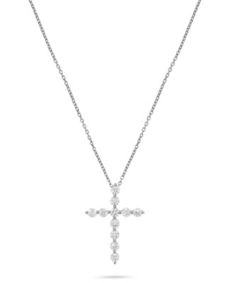 Diamond Cross Pendant (1/2 ct. t.w.) in 14k White Gold