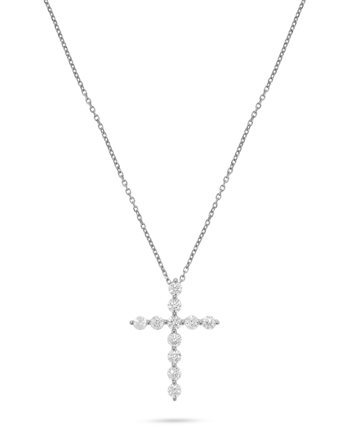 Macy's Diamond Cross Pendant (1/2 ct. t.w.) in 14k White Gold