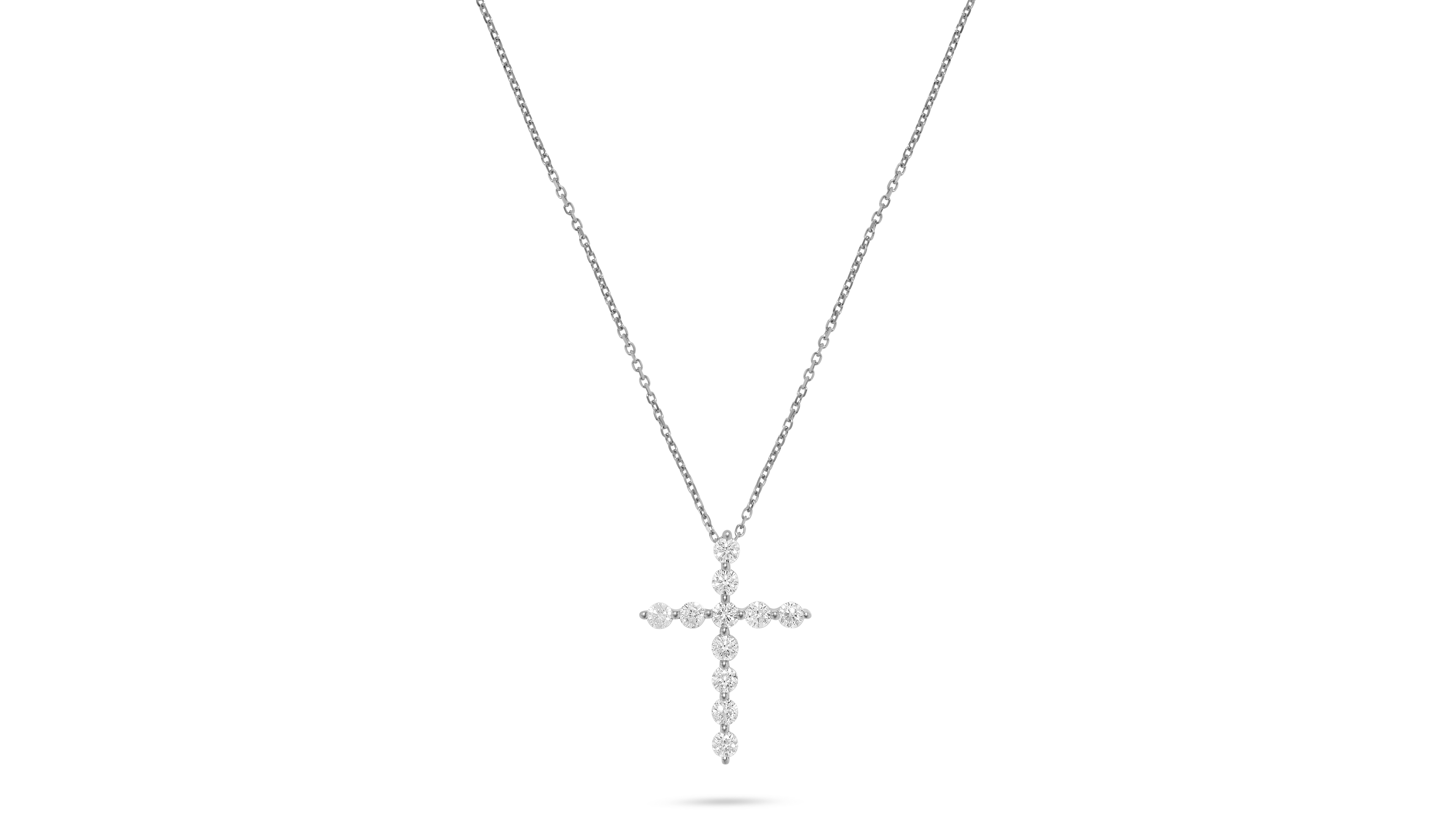 Macy's Diamond Cross Pendant (1/2 ct. t.w.) in 14k White Gold