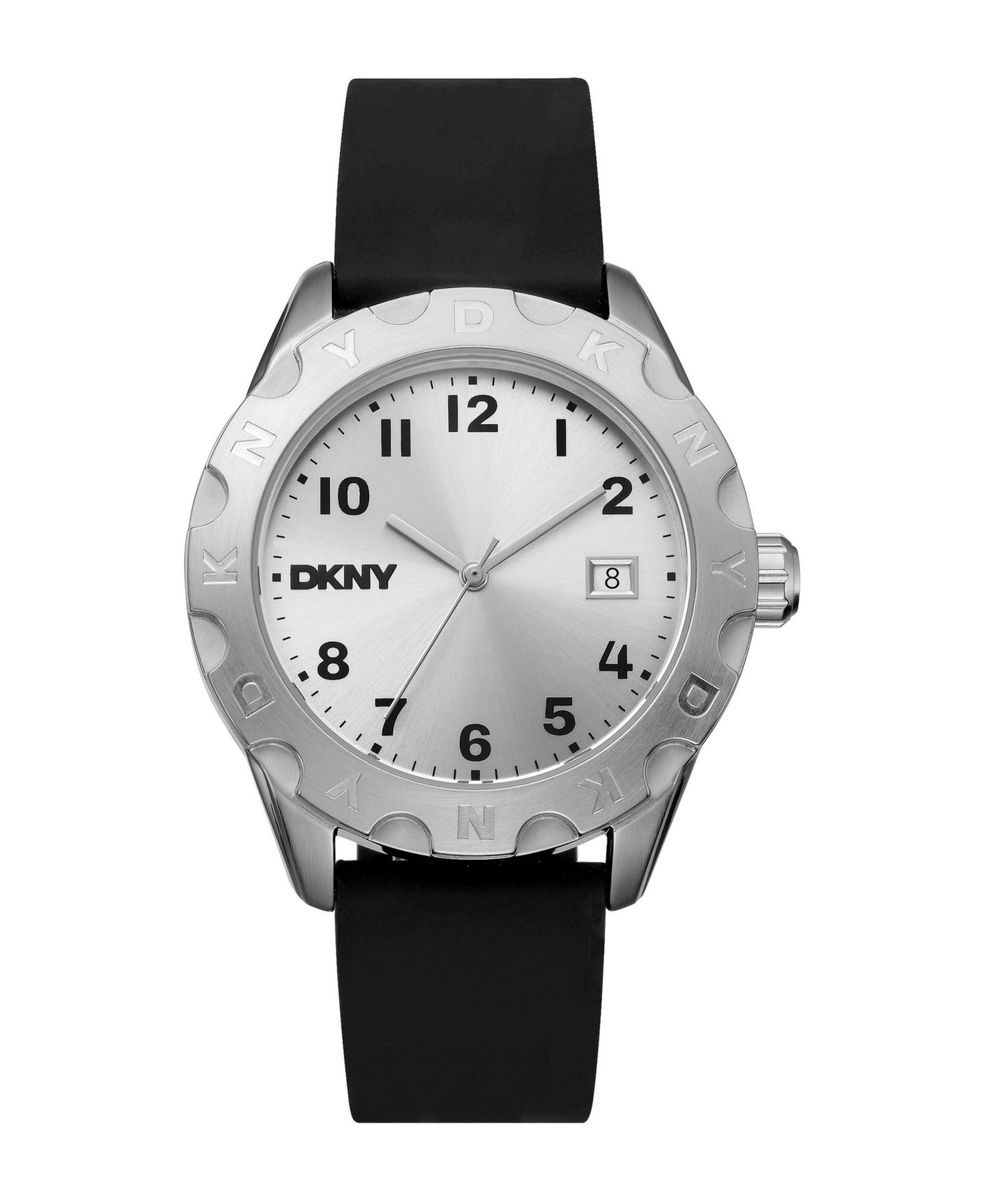 Мужские часы DKNY Quartz Everyday Silver Silicone Strap Watch, 42mm, цвет: Серебряный — фото 1
