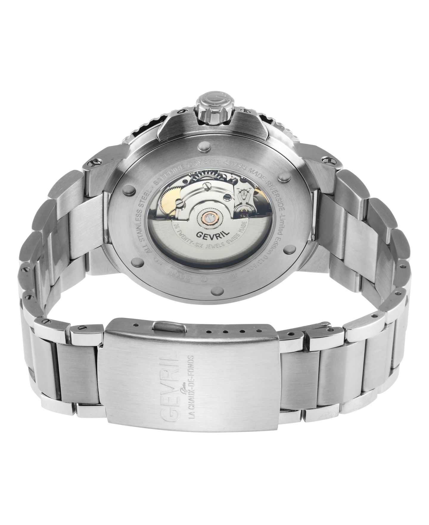 Мужские часы Gevril Swiss Automatic Riverside Stainless Steel Bracelet Watch, 42 mm, цвет: Серебряный — фото 2