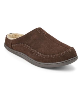 Men's Suede Stitch Genuine Cow Suede Memory-Foam Clog Slippers