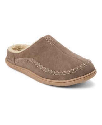 Men's Suede Stitch Genuine Cow Suede Memory-Foam Clog Slippers