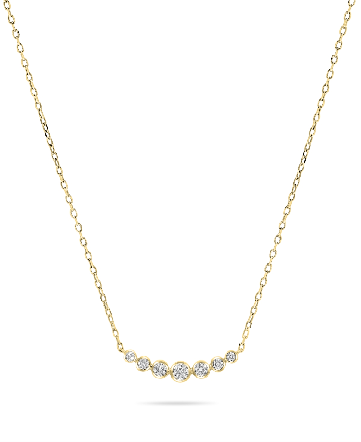 Round Diamond Cable Chain Pendant Necklace (1/4 ct. t.w.) in 14k White Gold - Yellow Gold
