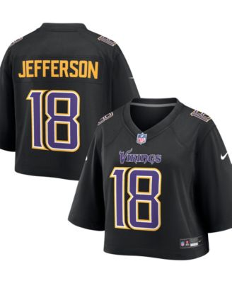 Women's Justin Jefferson Black Minnesota Vikings Cropped Fashion Game Jersey