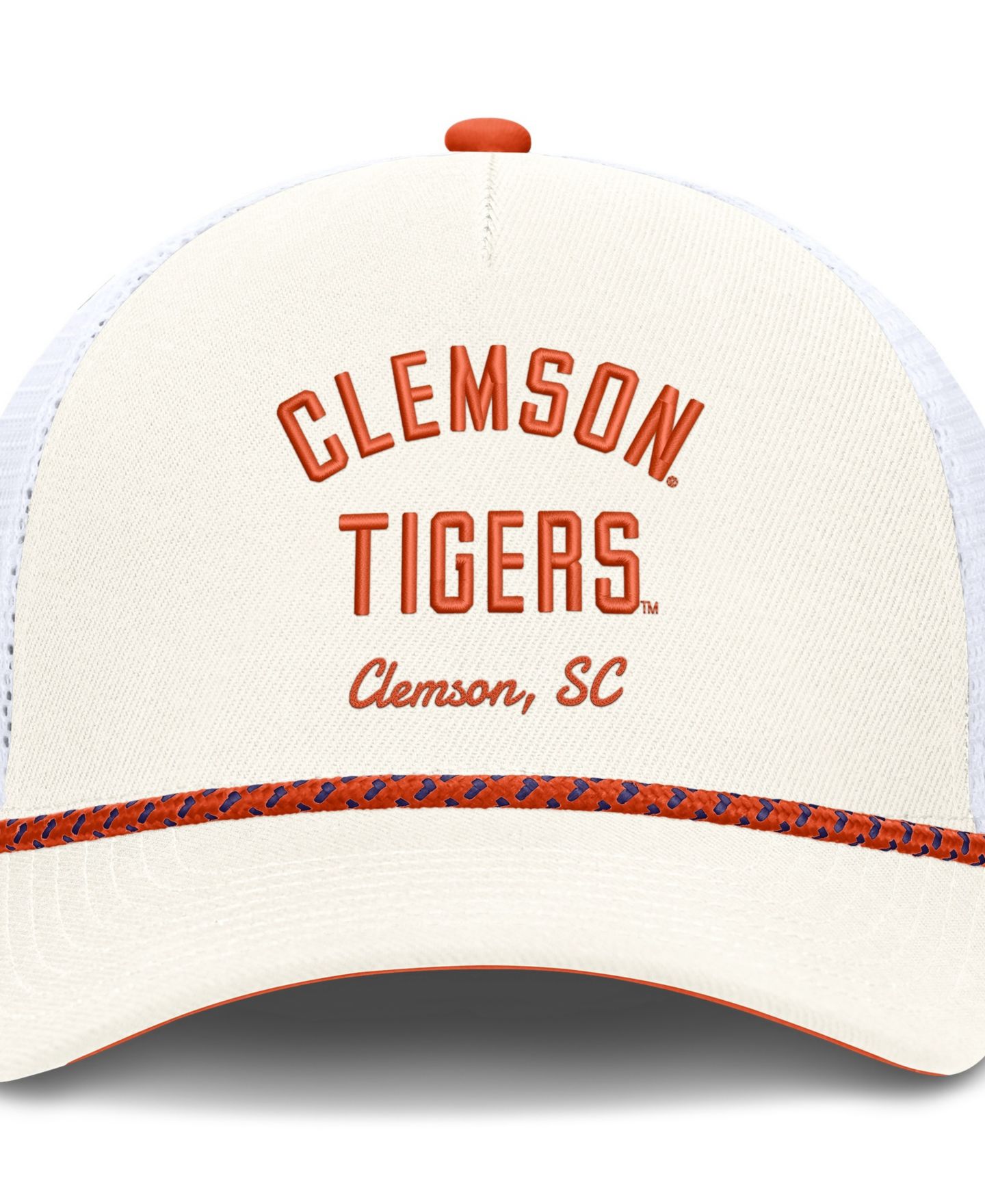 Кепка Nike White Clemson Tigers Mascot Rope Trucker Adjustable Hat — фото 5