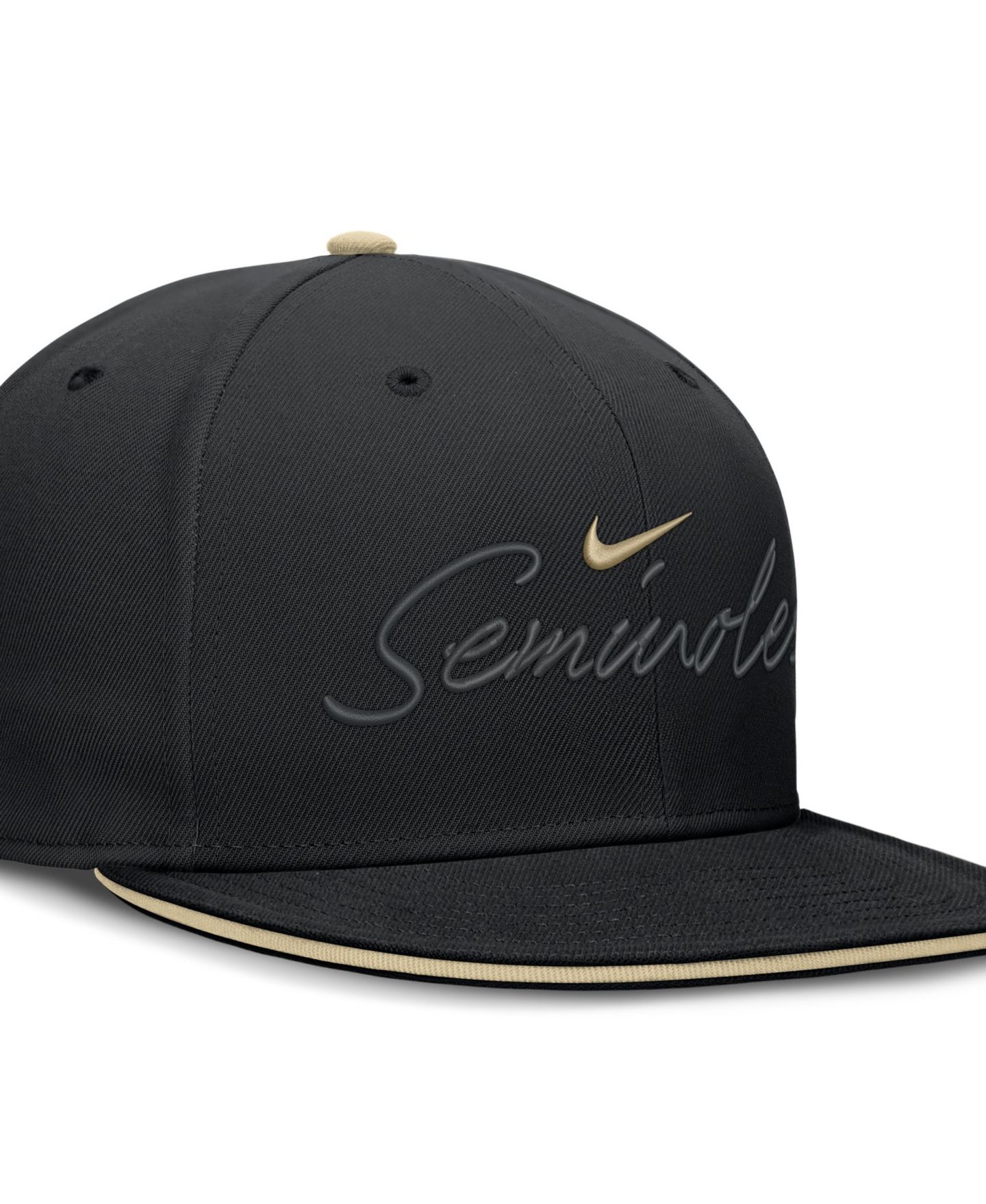 Мужская кепка Nike Black Florida State Seminoles Dri-FIT Primetime Script Fitted Hat — фото 4