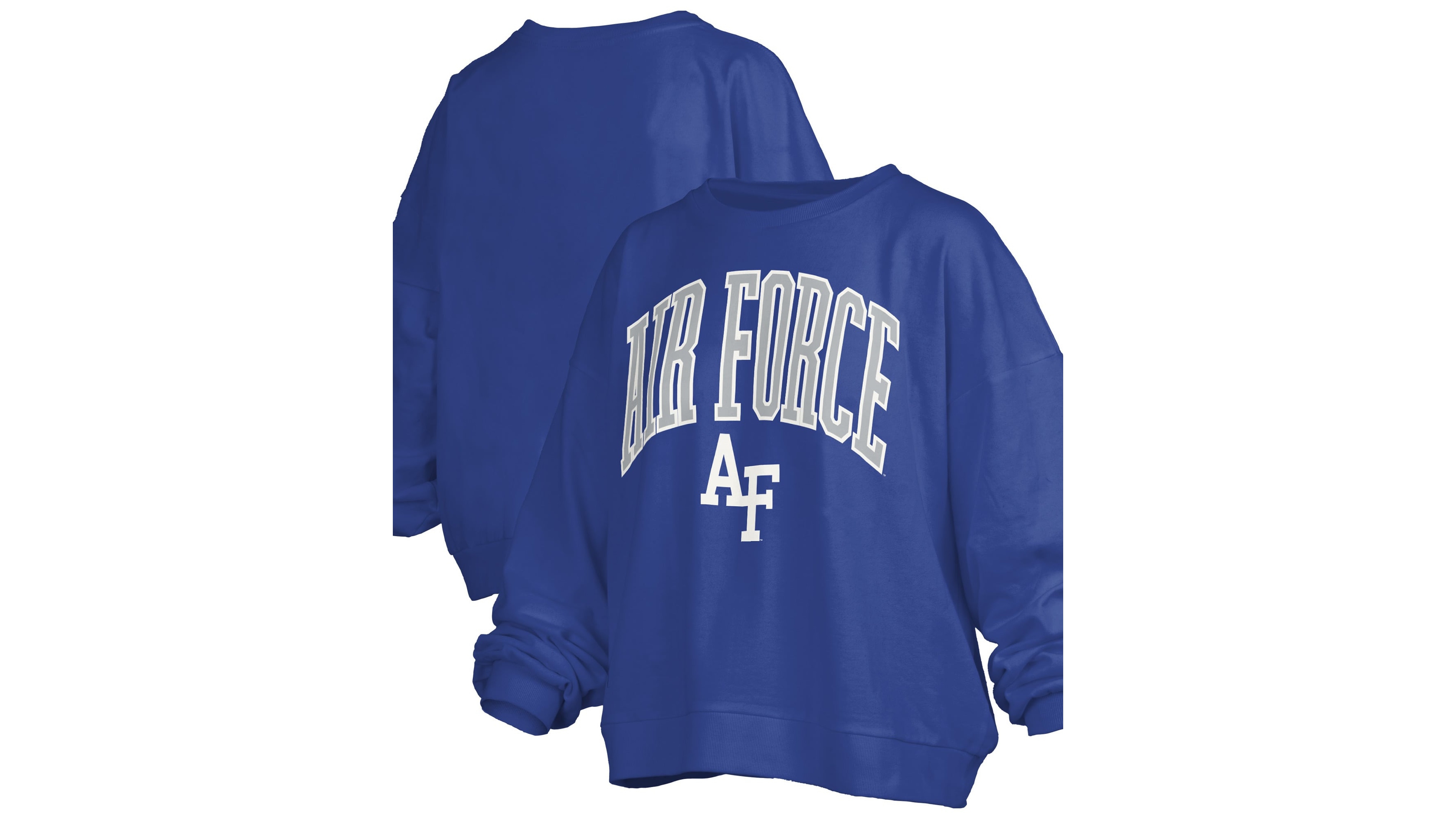 Pressbox Women's Royal Air Force Falcons Oversized Janise Arch Over Logo Fleece Sweatshirt