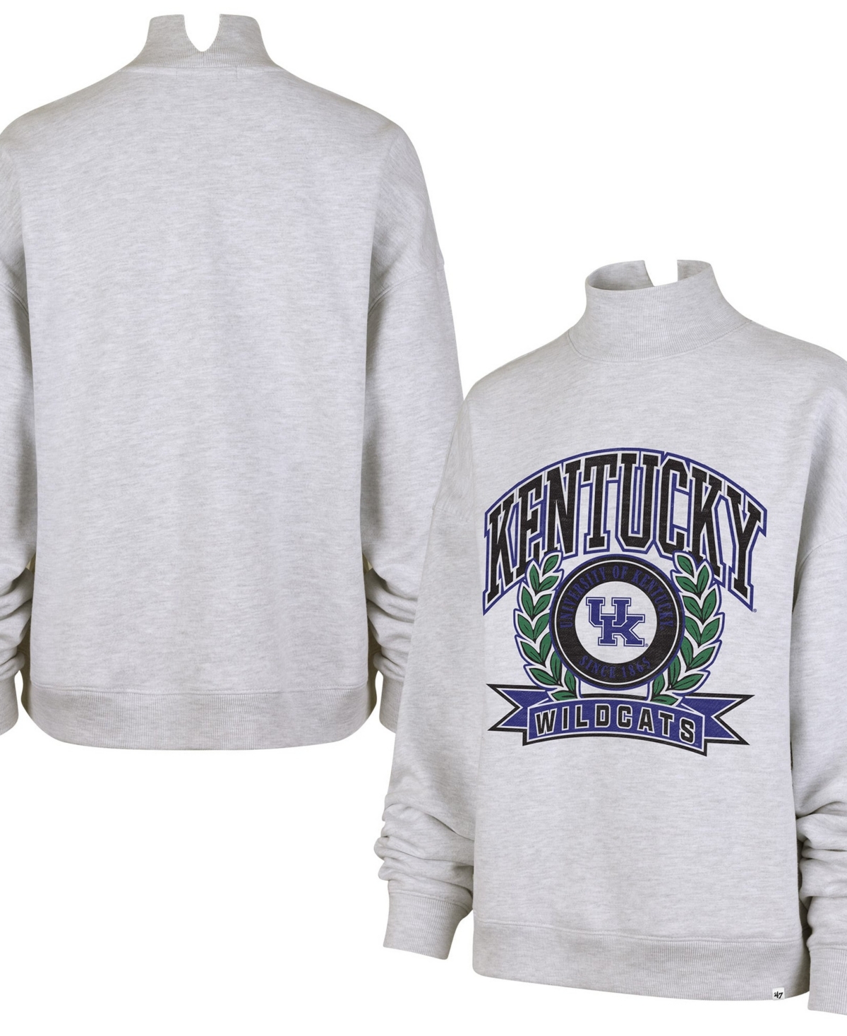 '47 Brand Women's Gray Kentucky Wildcats Laurel Arch Mock Neck Sweatshirt