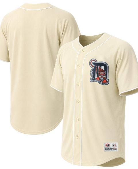 Мужской топ Stitches Cream Detroit Tigers Fashion Jersey