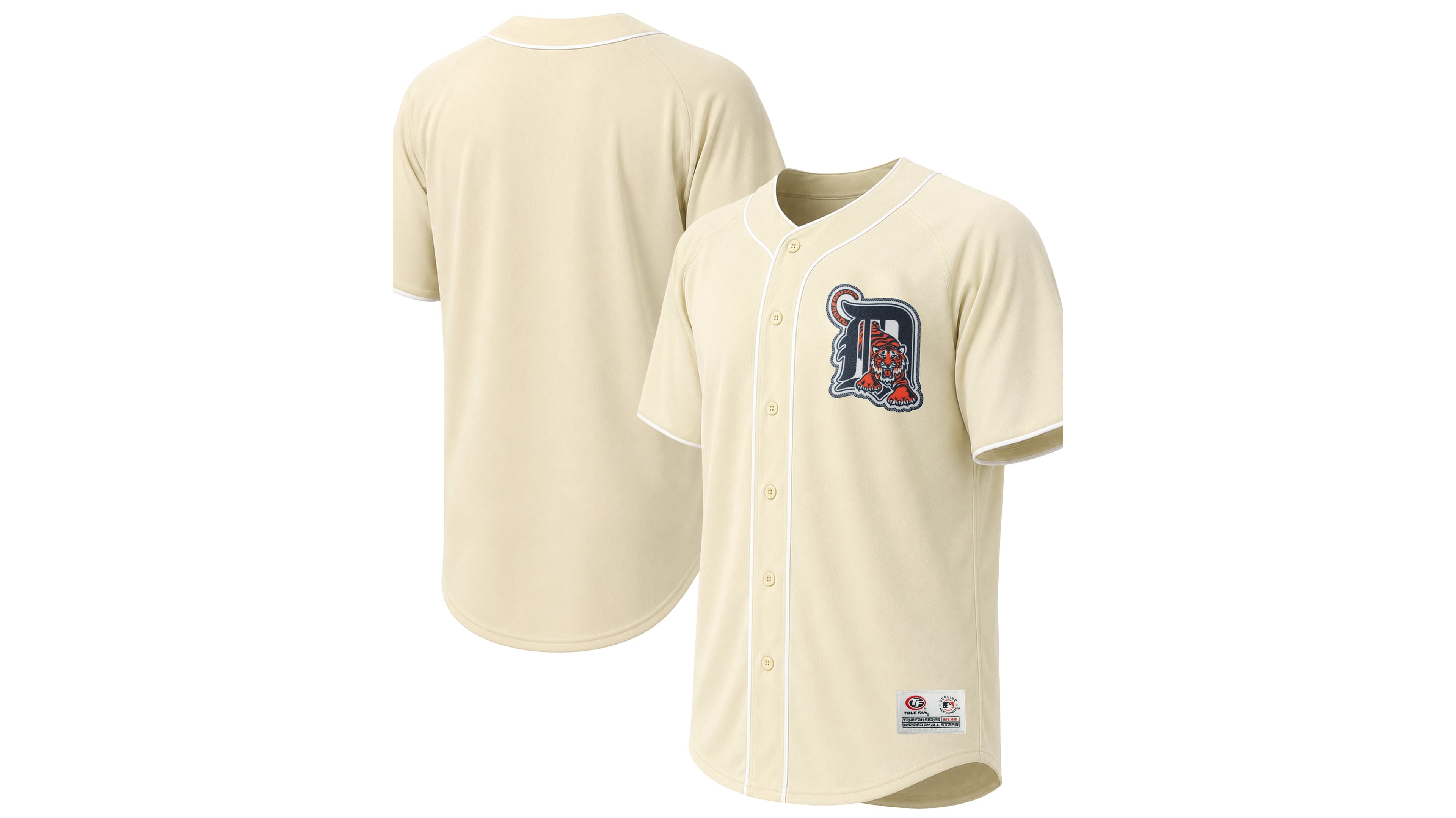Stitches Men's Cream Detroit Tigers Fashion Jersey