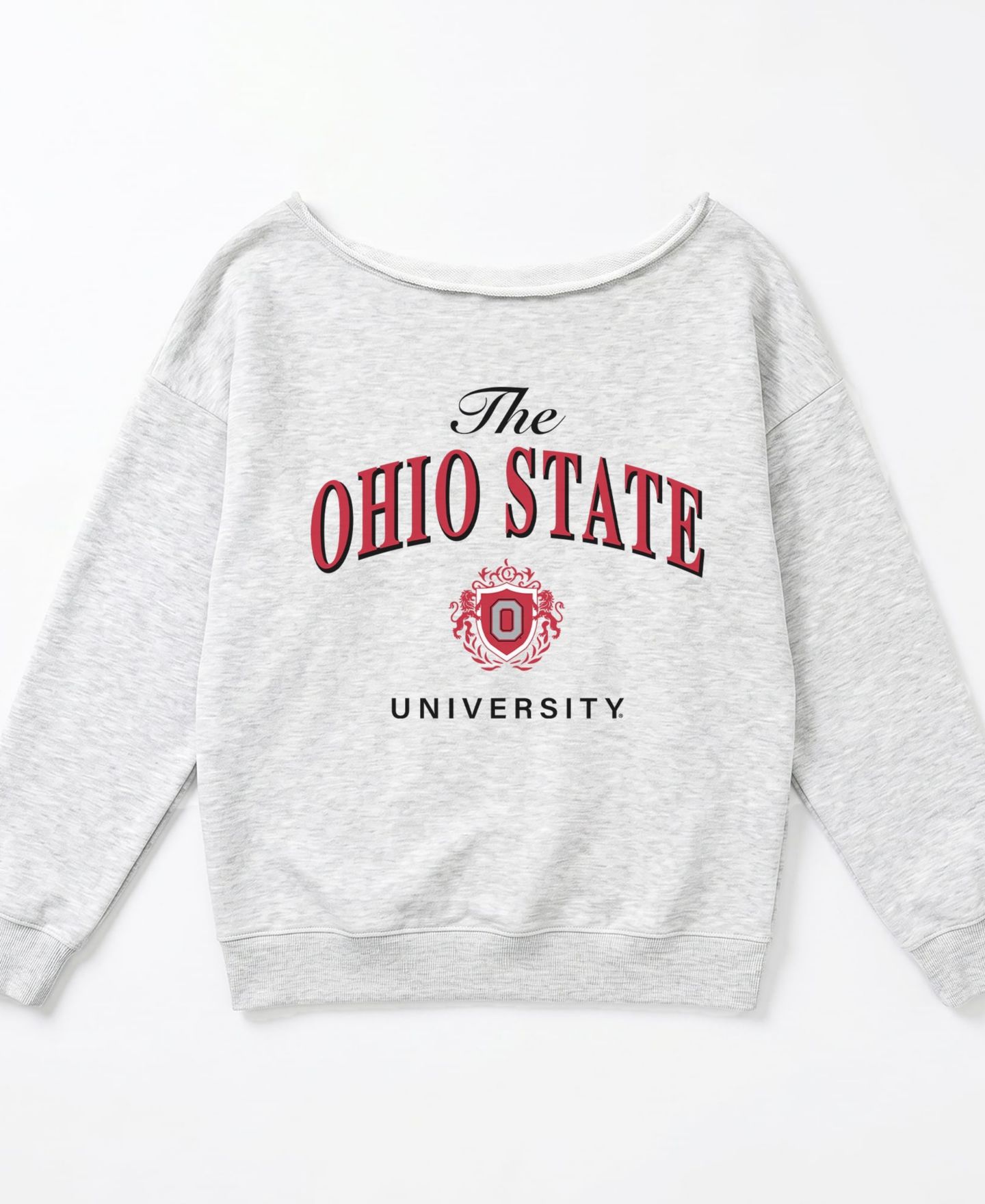 Женская толстовка Gameday Couture Ash Ohio State Buckeyes Offsides Energy Off-Shoulder — фото 2