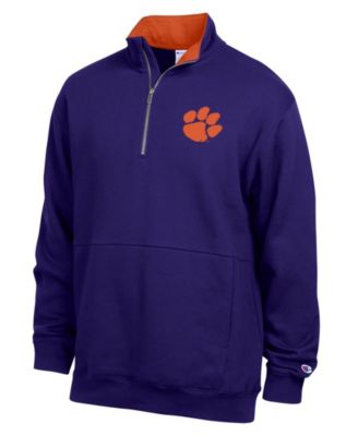 Men's Purple Clemson Tigers Fleece Quarter-Zip Pullover