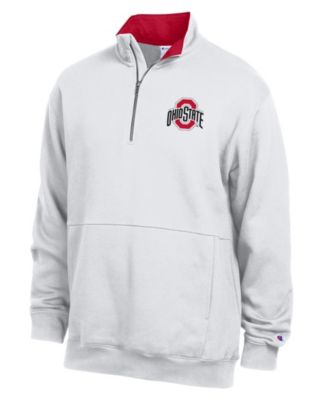 Men's White Ohio State Buckeyes Fleece Quarter-Zip Pullover