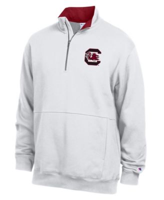 Men's White South Carolina Gamecocks Fleece Quarter-Zip Pullover