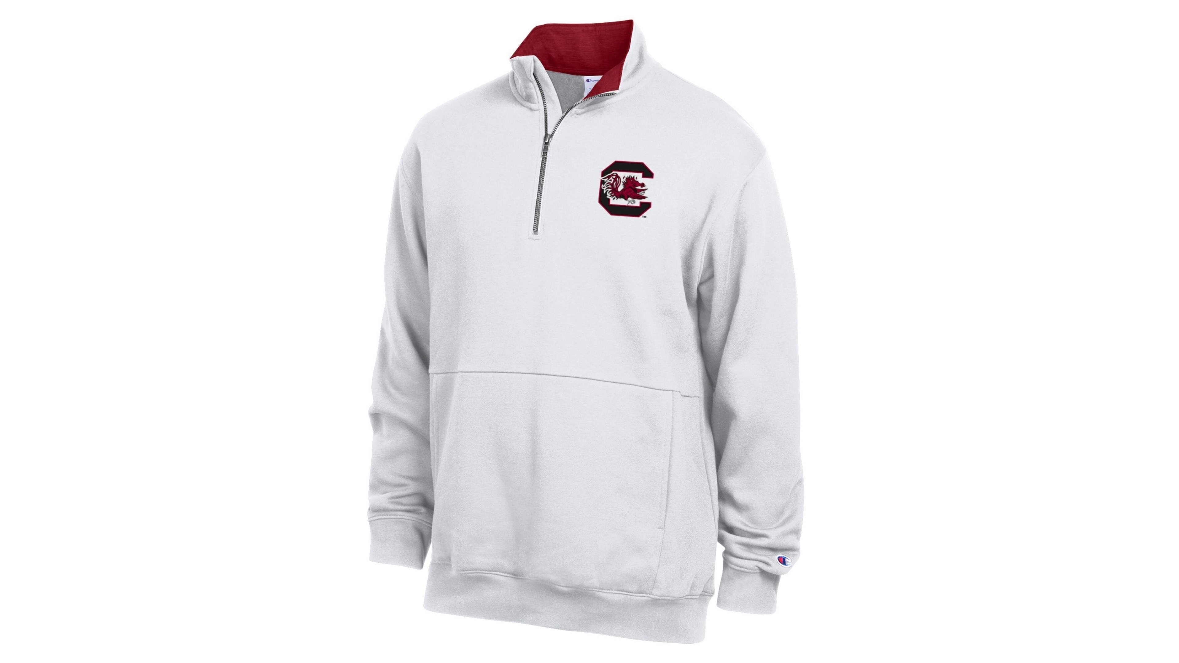 Champion Men's White South Carolina Gamecocks Fleece Quarter-Zip Pullover