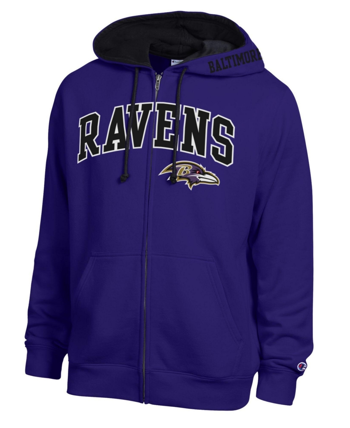 Champion Men's Purple/Black Baltimore Ravens Full-Zip Hoodie - Purple, Black