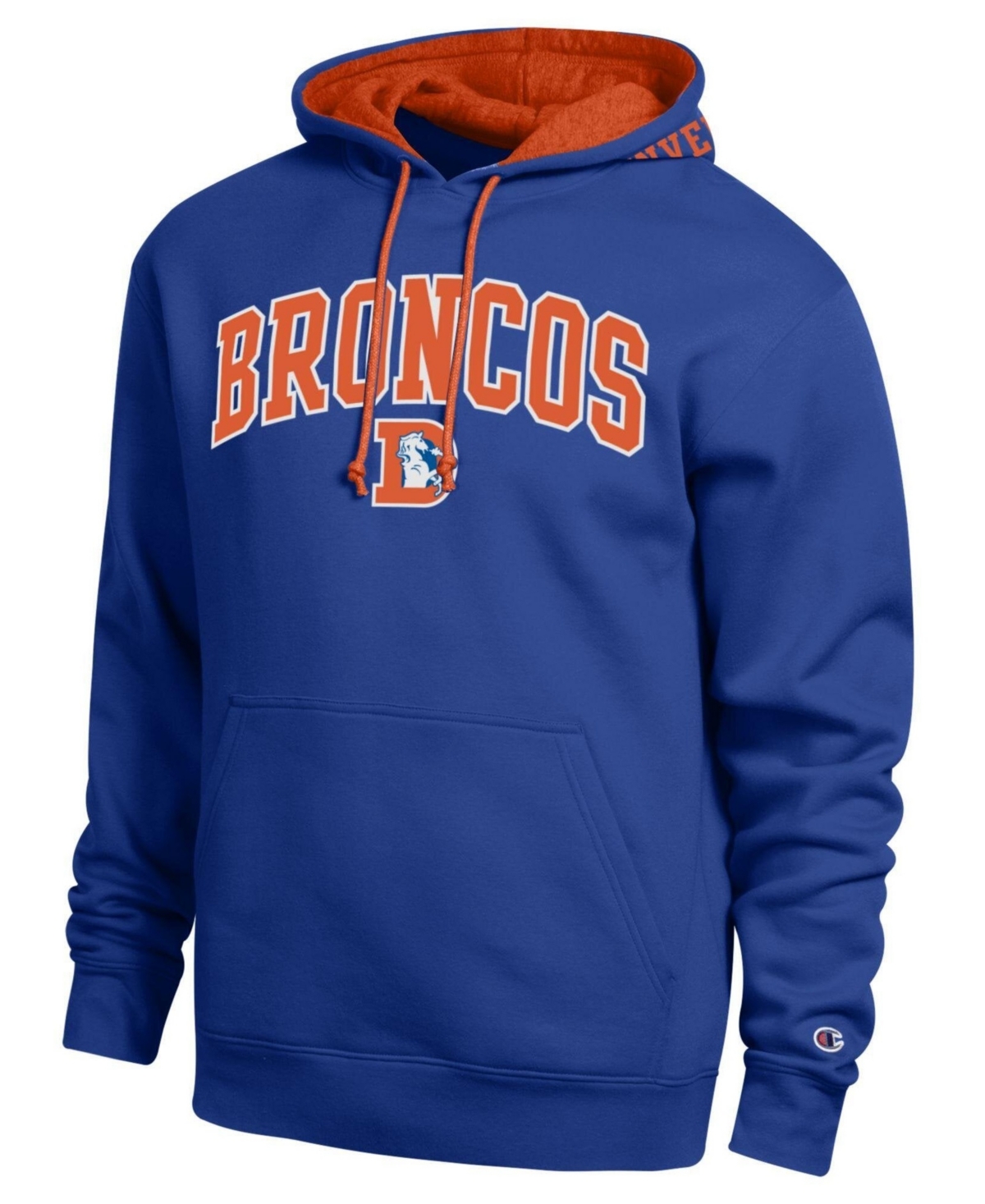 Champion Men's Royal/Orange Denver Broncos Contrast Hoodie