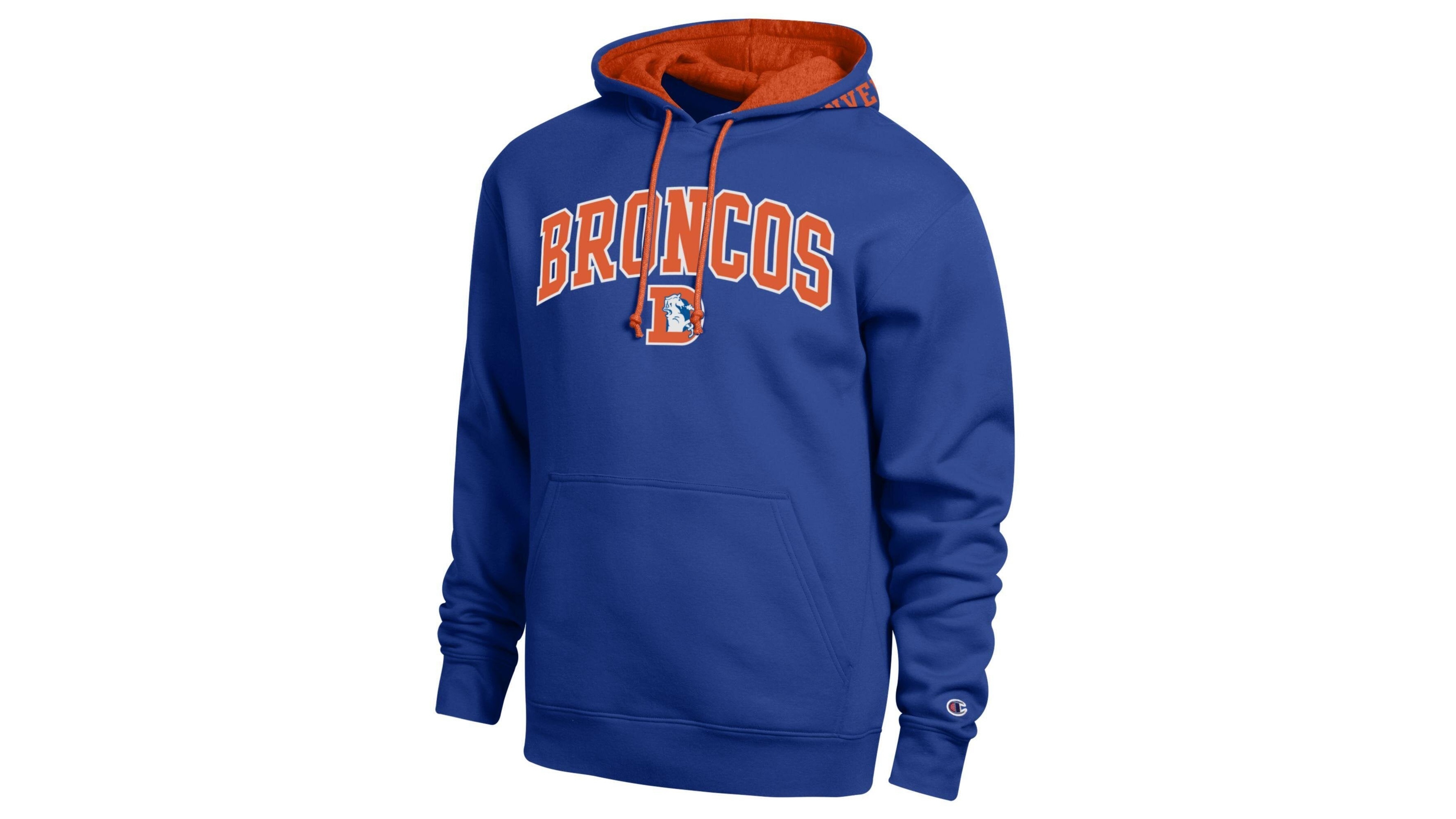 Champion Men's Royal/Orange Denver Broncos Contrast Hoodie