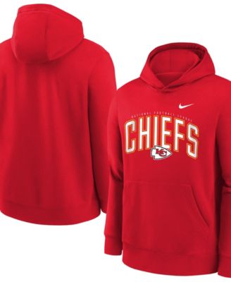 Big Boys' and Girls' Red Kansas City Chiefs Logo Arch Fleece Hoodie