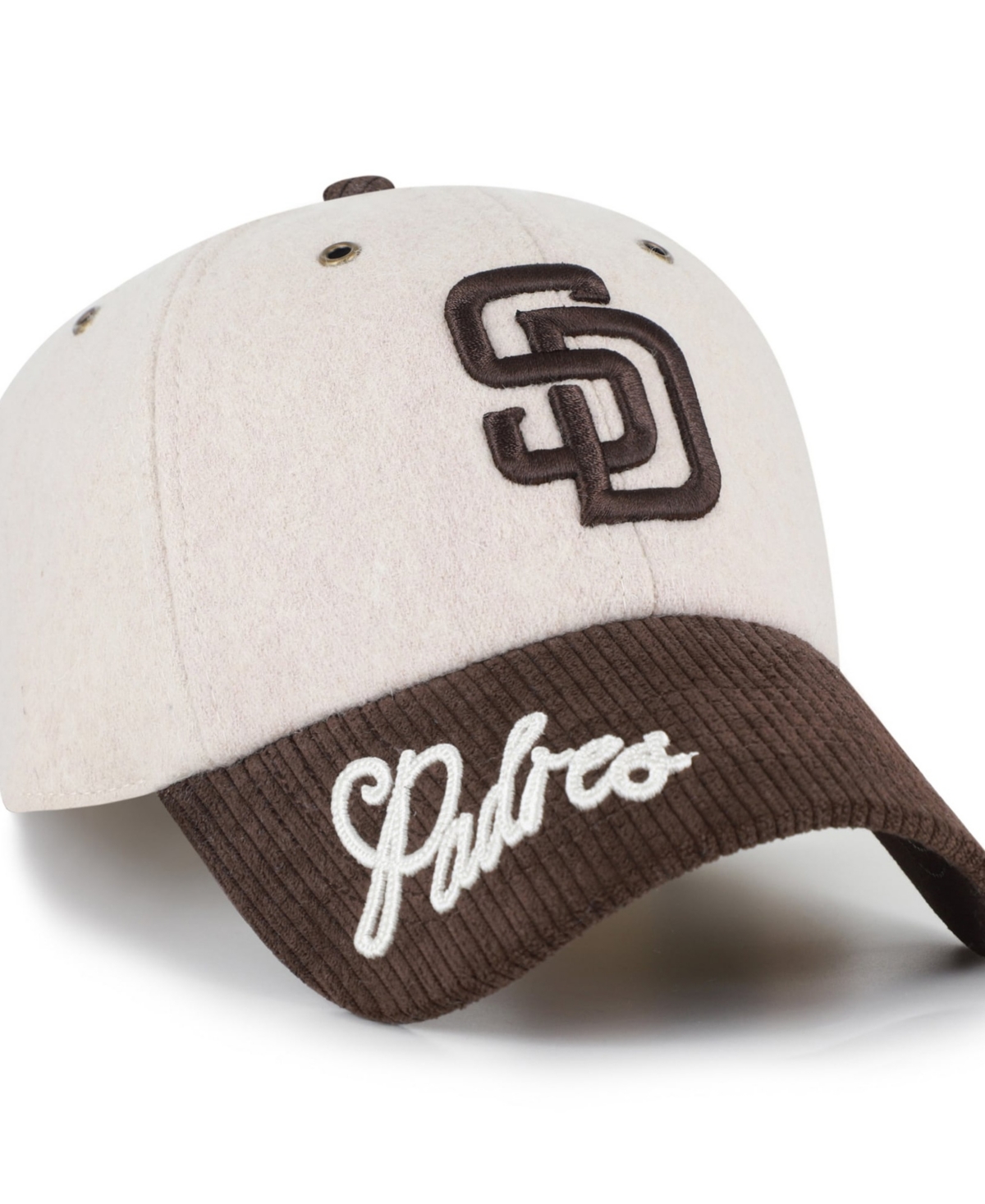 '47 Brand Men's Natural/Brown San Diego Padres Rope Script Clean Up Adjustable Hat - Natural, Brown