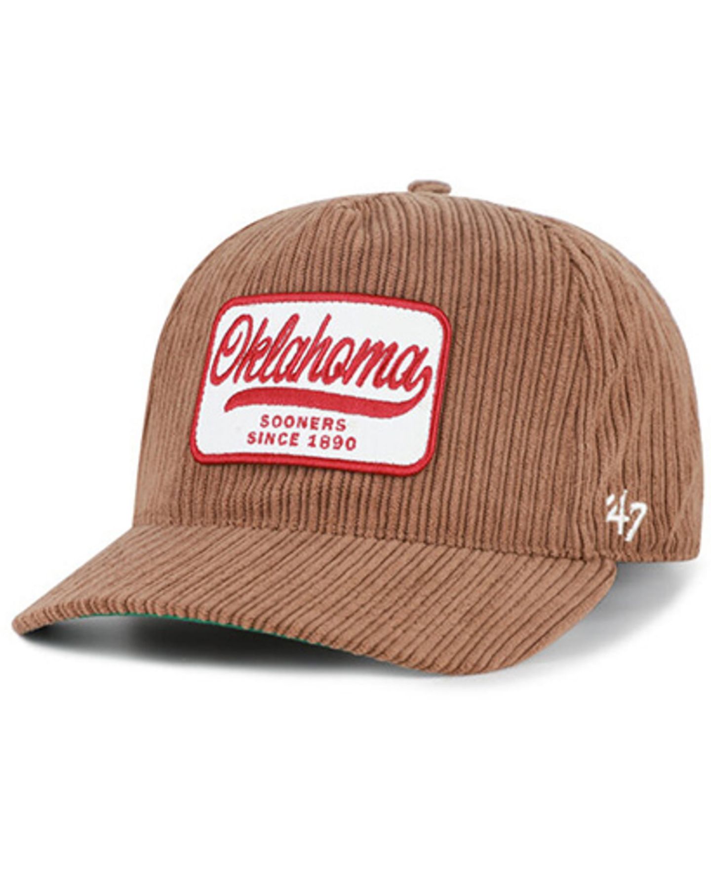 Кепка '47 Brand Brown Oklahoma Sooners Corduroy Patch Hitch Adjustable Hat — фото 5