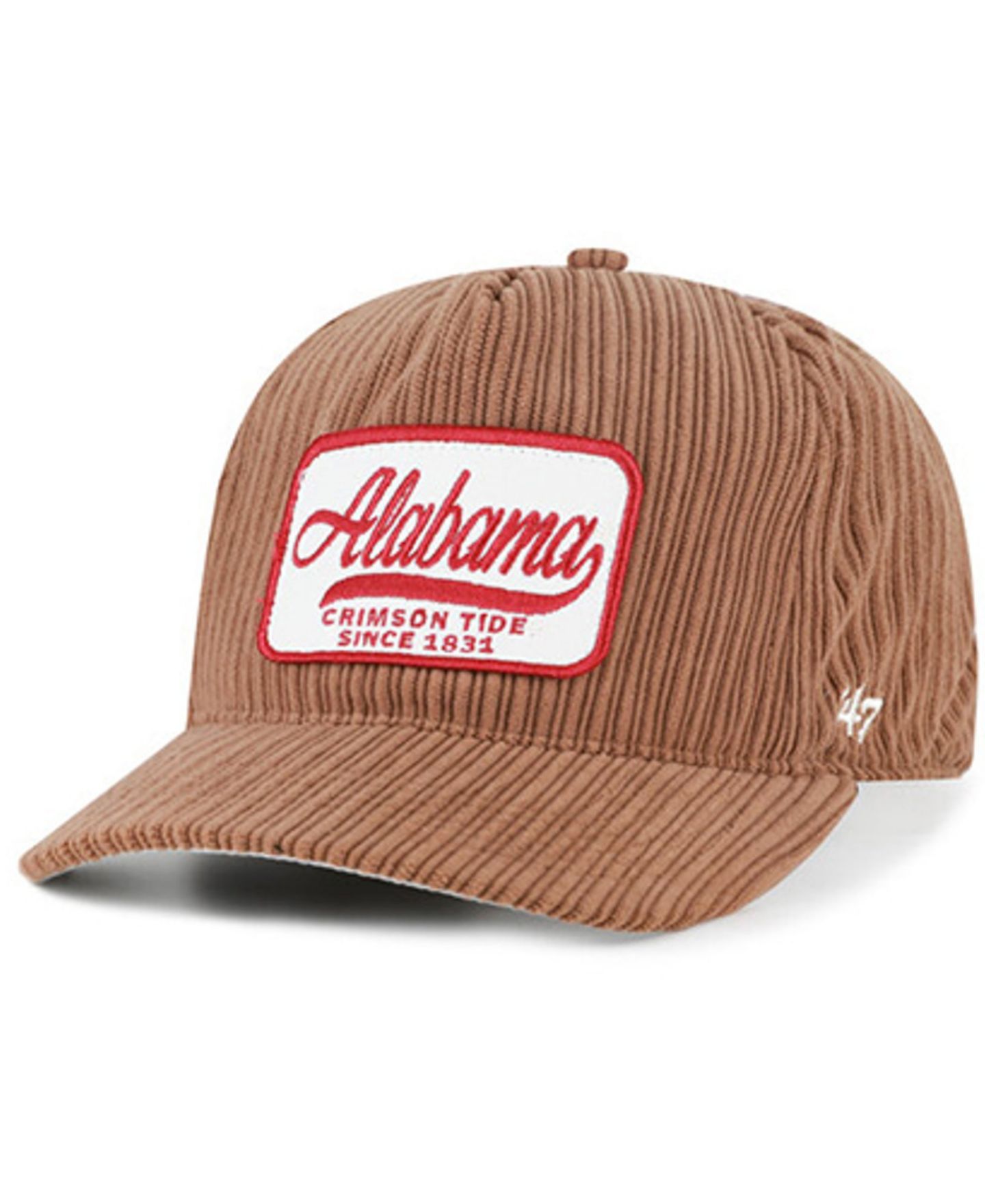Кепка '47 Brand Brown Alabama Crimson Tide Corduroy Patch Hitch Adjustable Hat — фото 4