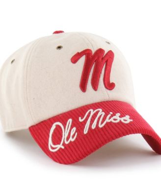 Women's  Cream/Red Ole Miss Rebels Rope Script Clean Up Adjustable Hat