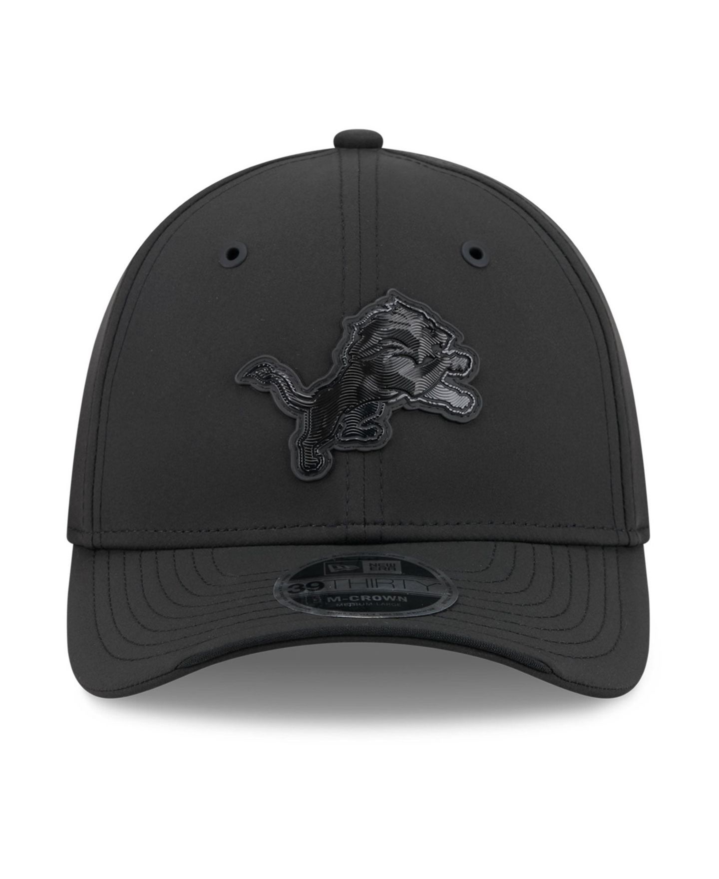 Мужской головной убор New Era Black Detroit Lions 2026 Sideline 39THIRTY M-Crown Stretch Hat — фото 5