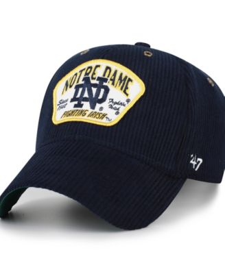 Men's and Women's  Navy Notre Dame Fighting Irish Accordia Corduroy MVP Adjustable Hat