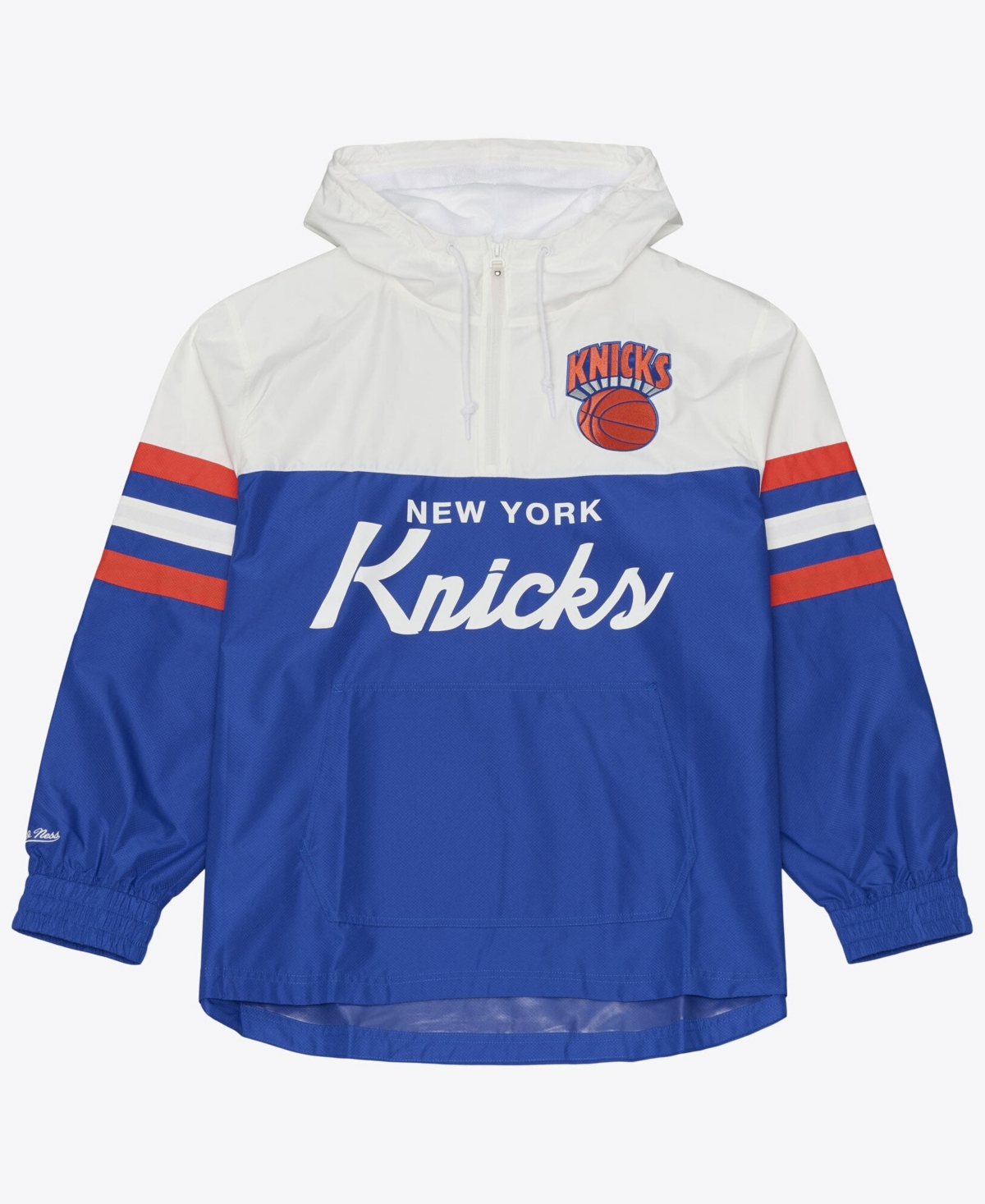 Mitchell & Ness Men's Blue New York Knicks Head Coach Lightweight Anorak Quarter-Zip Windbreaker Sweatshirt - Blue