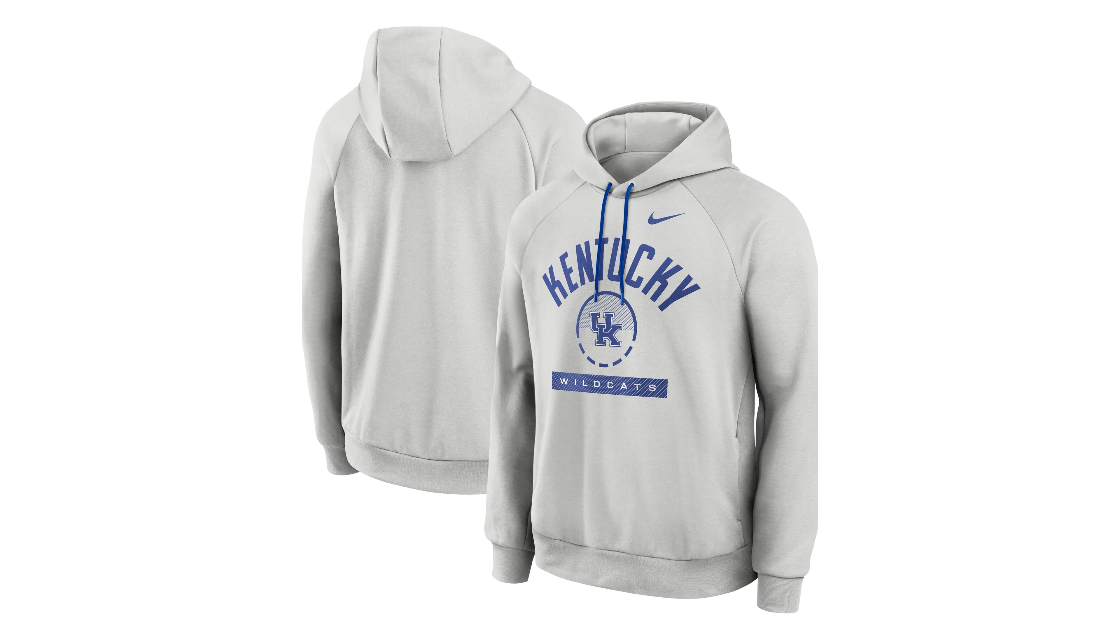 Nike Men's Gray Kentucky Wildcats Courtside Practice Dri-fit Raglan Fleece Hoodie