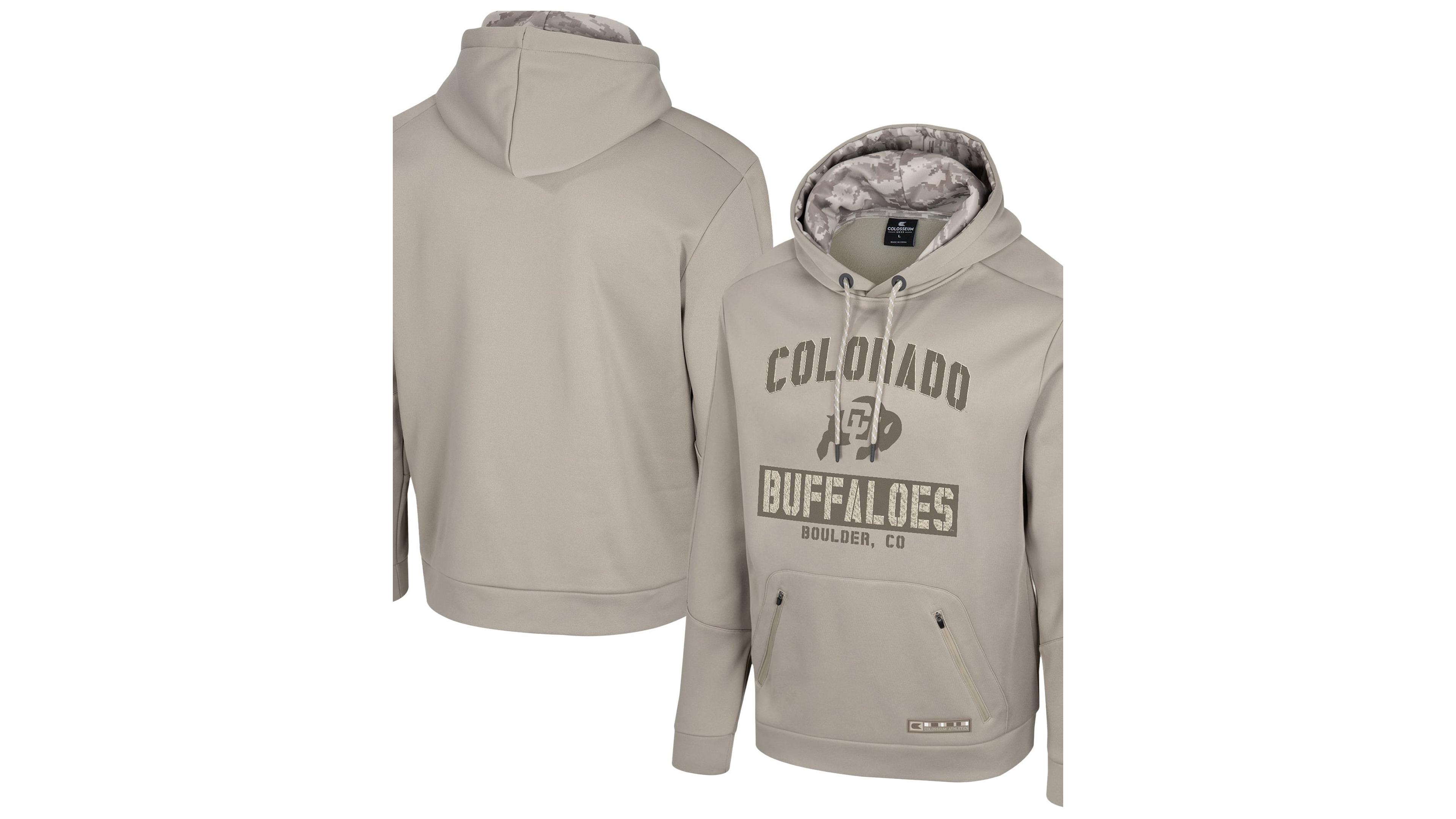 Colosseum Men's Oatmeal Colorado Buffaloes Big Tall Operation Hat Trick Battalion Hoodie Sweatshirt