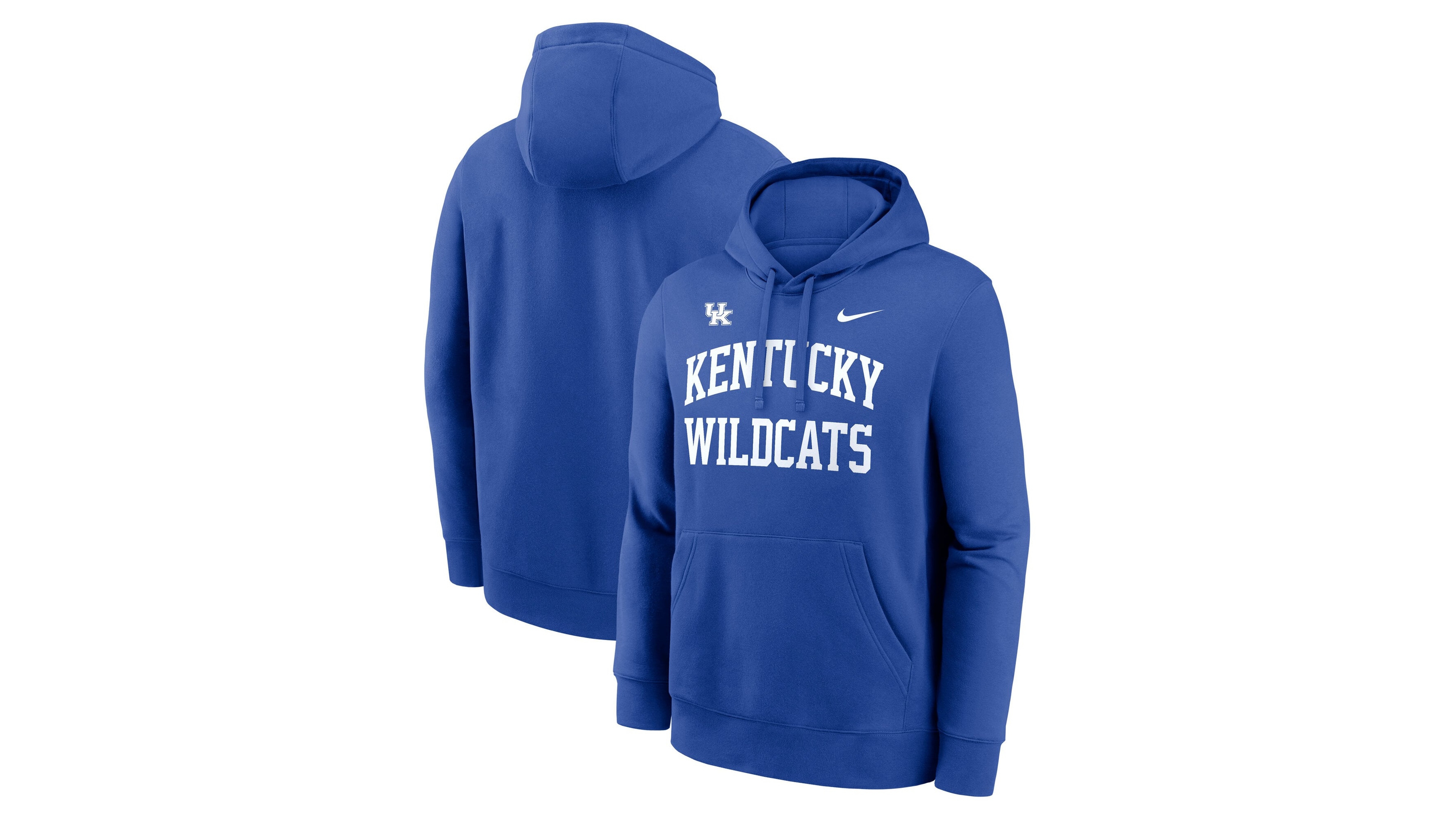 Nike Men's Royal Kentucky Wildcats Primetime Arched Club Fleece Pullover Hoodie