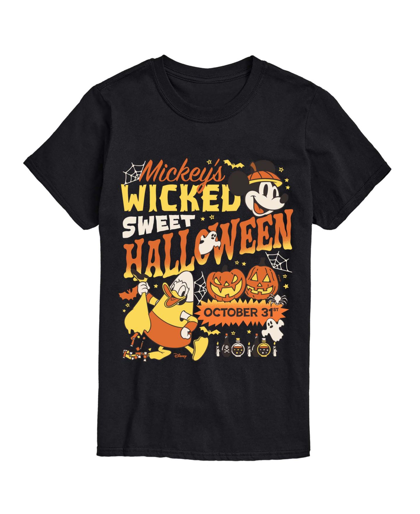 Мужская футболка AIRWAVES Mickey's Wicked Sweet Halloween Graphic Crewneck, цвет: Чёрный — фото 1