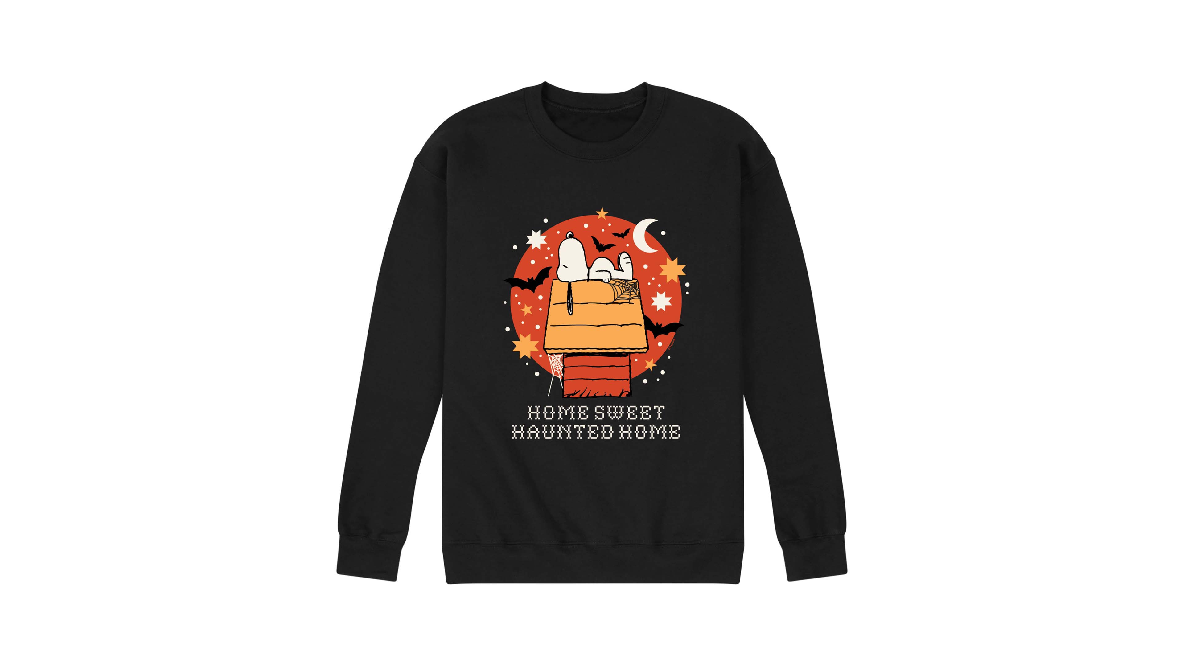 Airwaves Men's Snoopy Home Sweet Haunted Halloween Fleece Sweatshirt