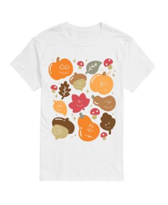 Men's Fall Icon Faces Graphic Crew Neck T-Shirt