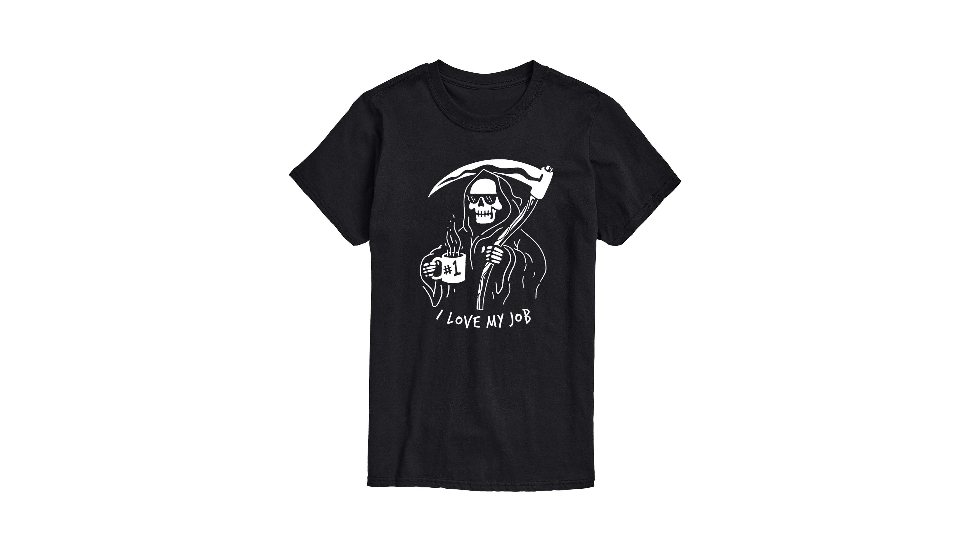 Airwaves Men's Love My Job Grim Reaper Halloween Regular-Fit T-Shirt