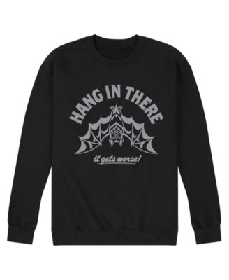 Men's Hang In There Bat Halloween Graphic Fleece Sweatshirt