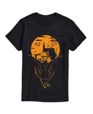 Men's Halloween Moon Haunted House Graphic Regular-Fit T-Shirt