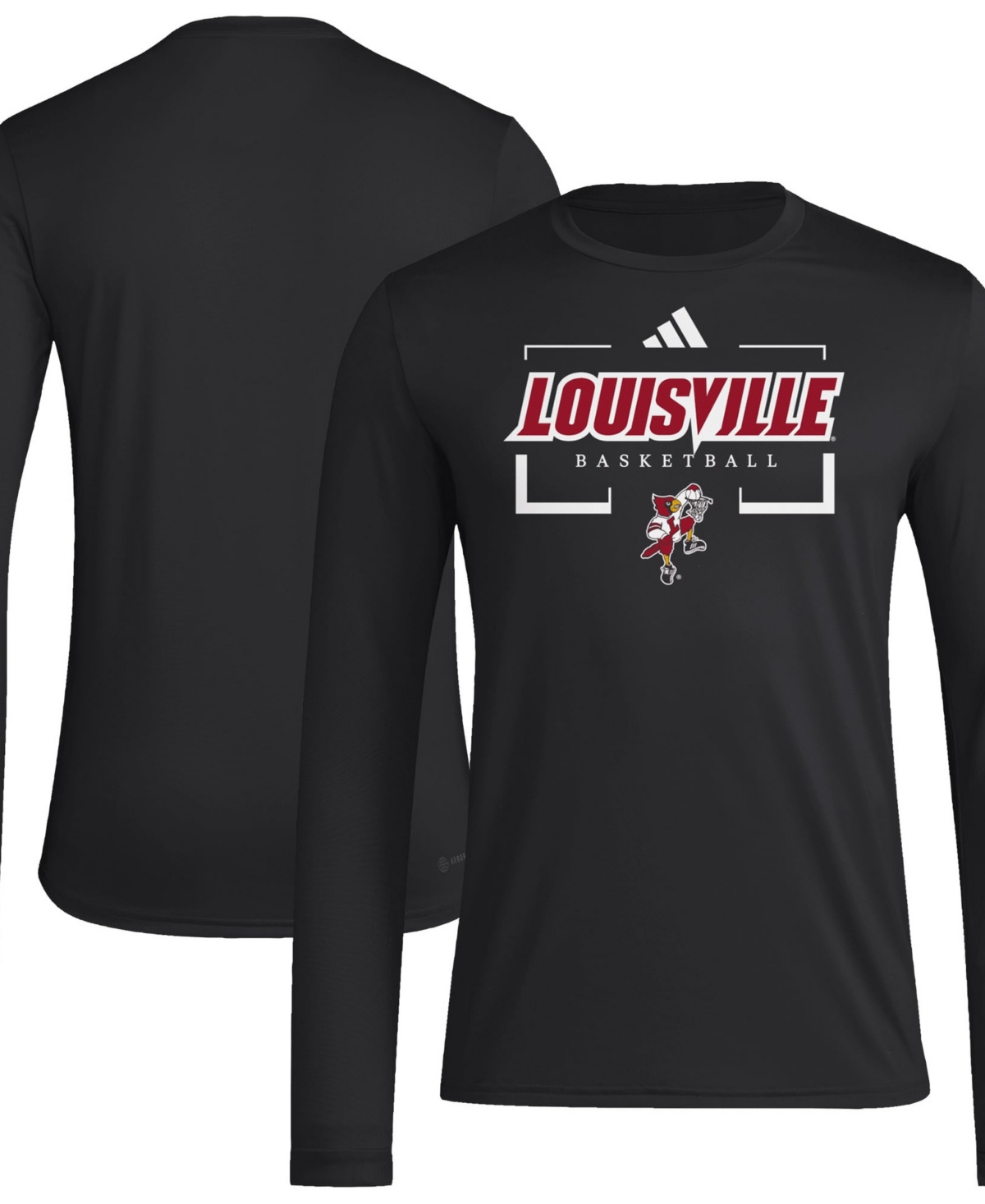 adidas Men's Black Louisville Cardinals Basketball Icon Pregame Long-Sleeves T-Shirt