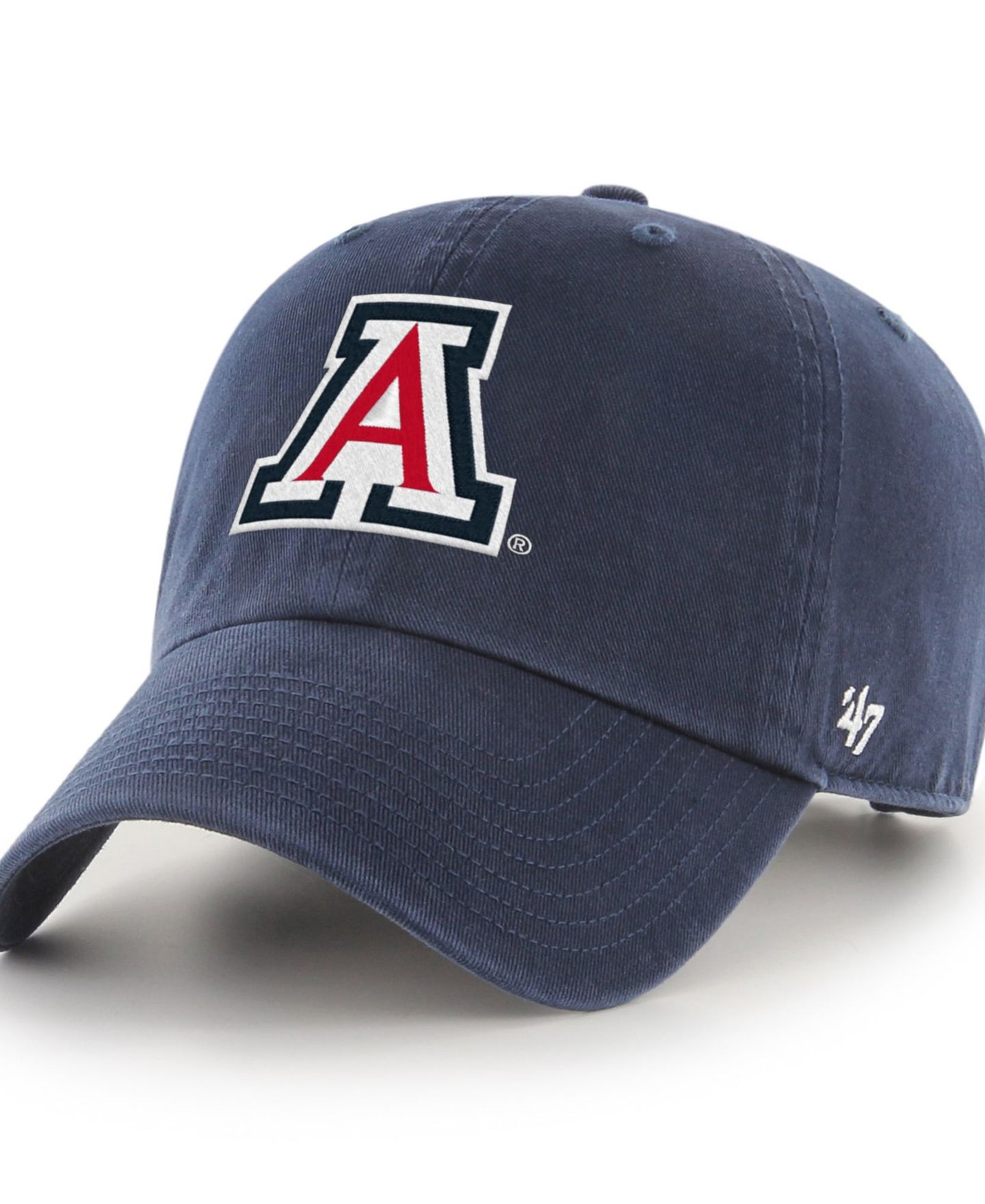 Мужская кепка '47 Brand Navy Arizona Wildcats Logo Clean Up Adjustable Hat — фото 1