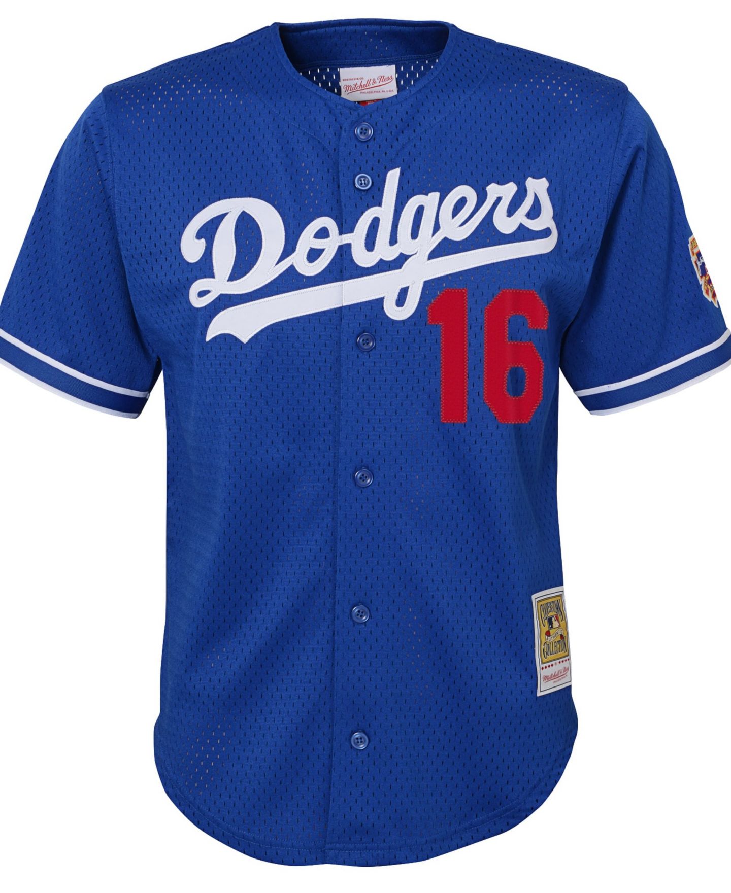 Детский топ Mitchell & Ness Hideo Nomo Royal Los Angeles Dodgers Cooperstown Collection Mesh Batting Practice Jersey — фото 3