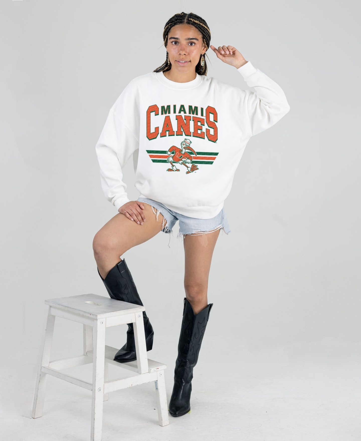 Женская толстовка Gameday Couture White Miami Hurricanes Oversized Premium Fleece — фото 4