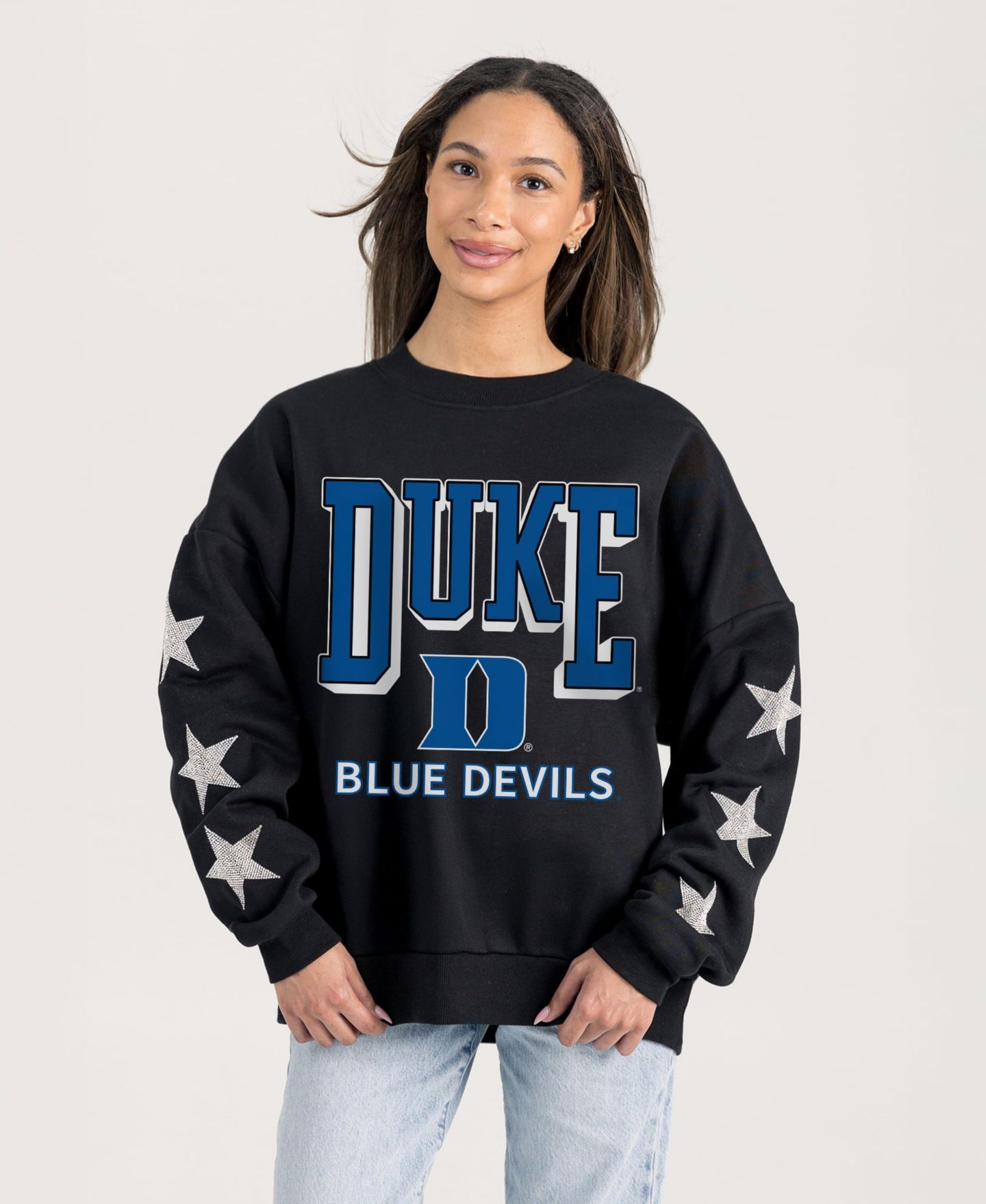 Женская толстовка Gameday Couture Black Duke Blue Devils Pure Victory Relaxed Rhinestone Pullover — фото 1
