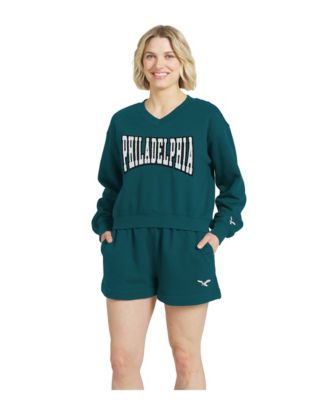 Women's Midnight Green Philadelphia Eagles Fleece V-Neck Lounge Set