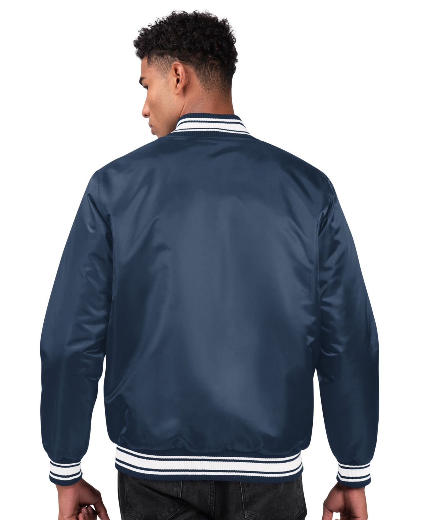Мужская куртка Starter Navy Penn State Nittany Lions Core Satin Varsity Full-Snap — фото 2